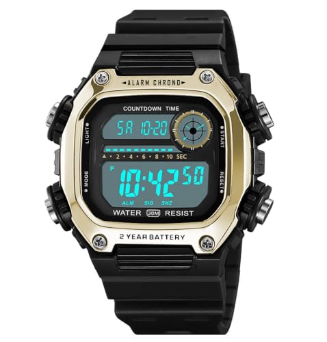 Image of Time Up Digital Dial Finer-Quality Material Square Shape Waterproof,Alarm,Night-Light Watch for Men & Women- WF124-X