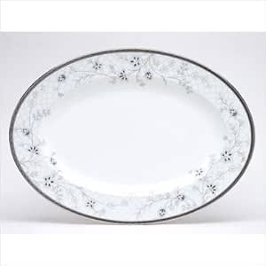 Noritake Crestwood Platinum - Plato Ovalado Mediano De 14 Pulgadas
