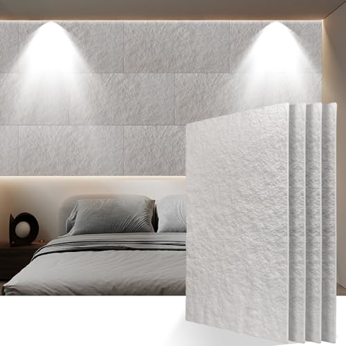 KASARO PU 3D Faux Stone Wall Panels, 4 PCS Wainscoting