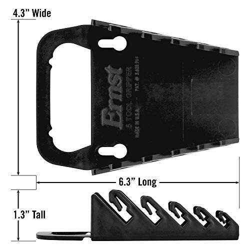 Image of Ernst Manufacturing Gripper Wrench Organizer, 5 Tool, Black