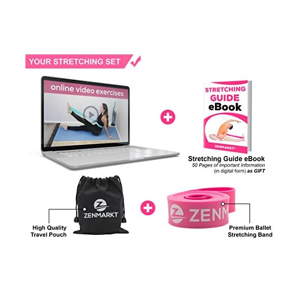 Zenmarkt-Stretch-Bands-for-Dancers-and-Gymnasts-Exercise-Bands-for-Dance-Ballet-Gymnastics-Cheerleading-Pilates-Training-Stretching-Band-Dance-Stretch-Bands-for-Flexibility-Ballet-Barre-E-Book Zenmarkt Stretch Bands for Flexibility and Strength - Ballet Stretch Bands Ideal to Have as Dance Equipment in Every Competition - Suitable for Gymnastics, Cheerleading, and Pilates Training(Pink)