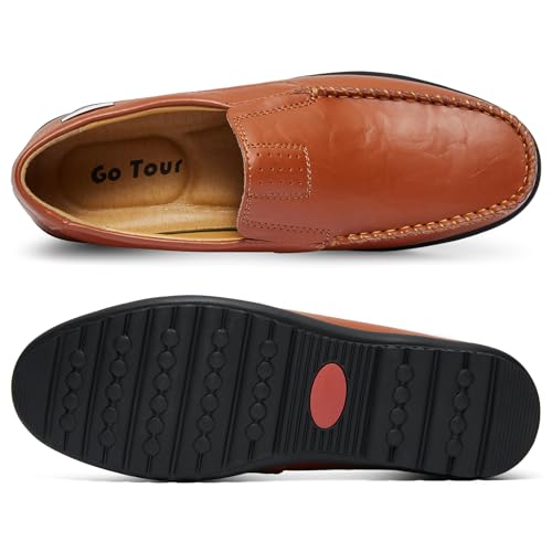 Image of Go Tour Men's Casual Leather Fashion Slip-on Loafers Shoes