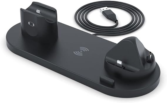 Wireless Phone Charger 6 in 1 Multi-Functional Dock (Black)