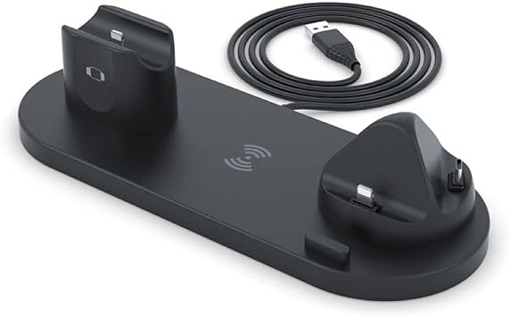 Wireless Phone Charger 6 in 1 Multi-Functional Dock (Black)
