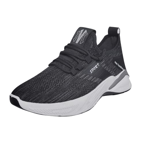 Misfuso Chaussures Basket, Chaussures Décontractées Homme de Running Marche Respirante Noir 41 Cover