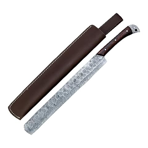 Morf Steelware Premium Long Damascus Steel Bread Slicer Knife for Chef | Outdoor/Indoor Kitchen BBQ Cooking | Engravable | Cutlery for Home and Professional Use Cover