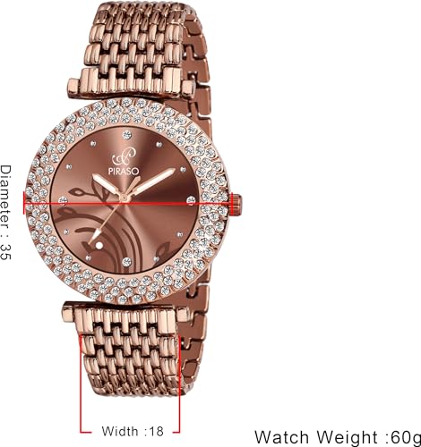Image of Coffee Zuperia Diamond Studded Analog Watch for Women(DB 309 Coffee BZ)
