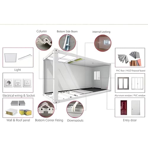 2 Story Granny Flat Expandable House Prefab Tiny Home Steel Container House Expandable Modular Villa Mobile Prefabricated Home Portable Trailer House Villa with Full Equipped Bathroom & Kitchen - Image 5