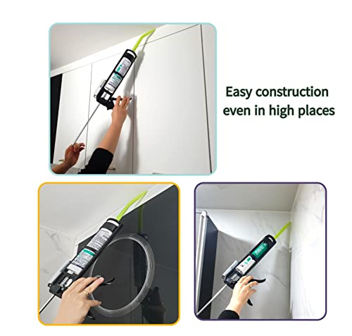 Image of Professional Angled Caulk Nozzles 4-Pack | 30 Precision Tip Applicator for Hard-to-Reach Areas | Extended 7.48 inch Length Silicone Dispensing Tool | Perfect for Corners, Edges & Narrow Spaces