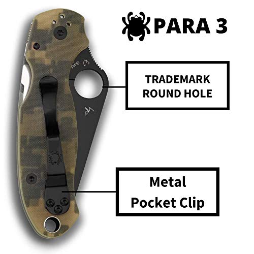 Spyderco Para 3 Camo Signature Folding Utility Pocket Knife With 2.95" Black Cpm S45Vn Blade And G-10 Handle - Everyday Carry - Plainedge - C223Gpcmobk #TOP4