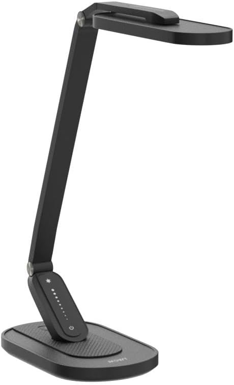 Lampă de birou JKSWT cu protecție oculară, lumină reglabilă, 5 moduri de culoare, 72 LED-uri, încărcare USB, control tactil și funcție de memorie, pentru birou, negru