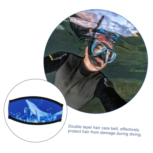Cubierta de correa de máscara de buceo UPKOCH de neopreno azul almohadilla protectora 5 piezas 7
