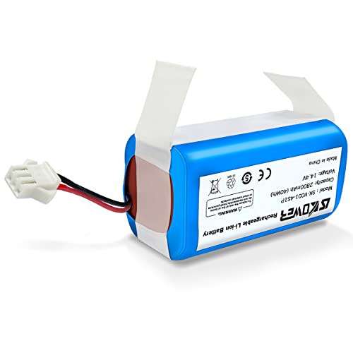 SKOWER 14.4V 2800mAh Replacement Battery Compatible with Coredy R500+ R550 R300 R650 R3500 R3500S Amarey A900 Goovi D380 iMartine C800 Shark RV750 Ecovacs Deebot Tesvor X500 Eufy RoboVac Robot Vacuum