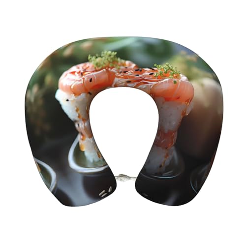 Almohada U de espuma viscoelástica 30 cm tamaño viaje miniatura 1