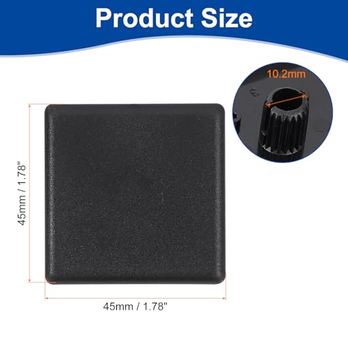 Image of uxcell 14Pcs Extruded End Cap Nylon, 45x45mm T-Slot Aluminum Profile 4545 European Standard End Cap Extrusion Plug for Trolley, Fish Tank Rack, Storage Rack, Black