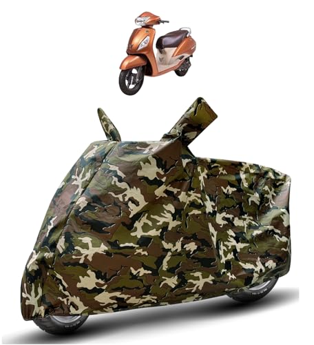 Image of Auto Hub Waterproof Scooty Cover Compatible with TVS Jupiter Dustproof, UV Protection Two Wheeler Scooty Jupiter Cover - Army Print