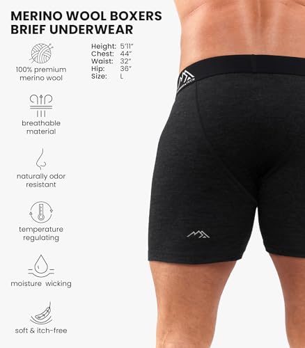 Merino.tech Merino Wool Underwear Mens - 100% Merino Wool Base Layer Boxer Briefs for Men2