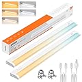 24inch Linkable Under Cabinet Lighting Hardwired Plug-in, Wired led Under Cabinet Lights with 5 CCT (2700/3000/3500/4000/5000) & Dimmable, Under Counter Lights for Kitchen, 15W, 1500LM, 2 Pack