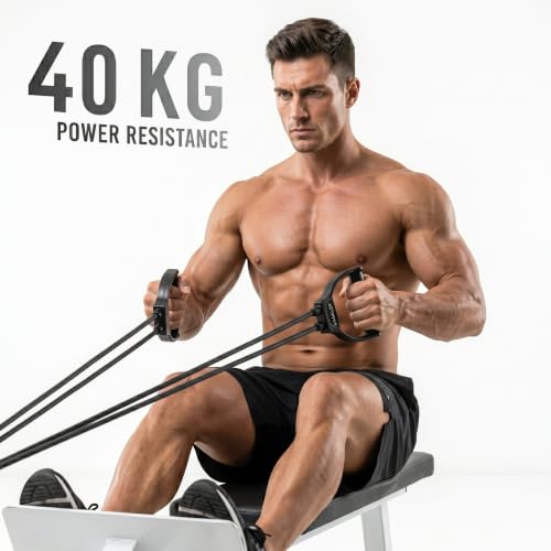 Image of Resistance Tube Exercise Band with Handles for Home Gym Workout