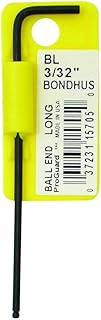 Bondhus 15702 .050-Inch Ball End Tip Hex Key L-Wrench with ProGuard Finish, Tagged and Barcoded, Long Arm