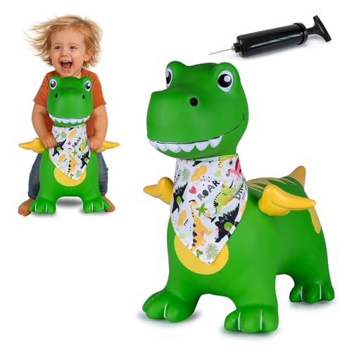 JAMARA 466007 H&uuml;pftier Dino mit Fl&uuml;gel HoppyDoo - Spielzeug f&uuml;r Kinder, H&uuml;pfspielzeug Baby Indoor/Outdoor, Geschenk f&uuml;r Kids, Gartenspielzeug, Pflegeleicht, BPA frei, mit Pumpe