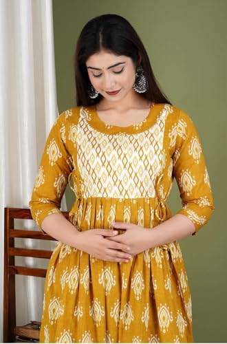 Image of Women's Maternity Kurti for Feeding Zippers | Feeding Kurti with Concealed Zip for Pre & Post Pregnancy |Maternity Dresses for Women (Combo Pack of 2 Kurti)