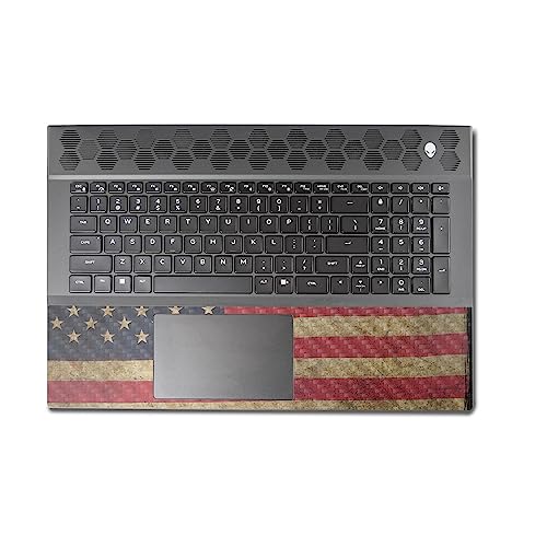 Image of MightySkins Carbon Fiber Skin Compatible with Alienware M18 R1 (2023) Full Wrap Kit - Vintage Flag | Protective, Durable Textured Carbon Fiber Finish | Easy to Apply & Change Styles | Made in The USA