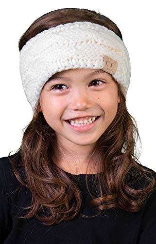 Kids Baby Toddler Knit Fuzzy Lined Head Wrap Headband - Ivory