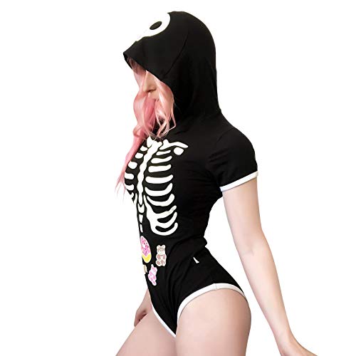 Littleforbig Cotton Romper Onesie Pajamas Bodysuit - Sweet Reaper Night-Glow Halloween3
