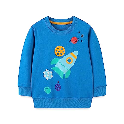 CM-Kid Toddler Boys Sweatshirt Elephant Shark Long Sleeve T-Shirt Pullover Crewneck Tops Winter Warm Sweater Gifts for Kids