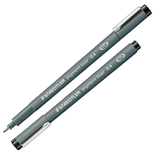 Staedtler Pigment Liner Marker 308 - Black - 0.4 mm - Pack of 10 Pens