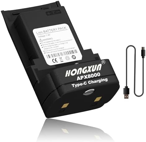 HONGXUNAPX8000 Type-C Rechargeable Battery Compatible with AR-8000 Walkie-Talkies. 7.4V Li-ion High-Capacity Battery(with Type-C Cable)