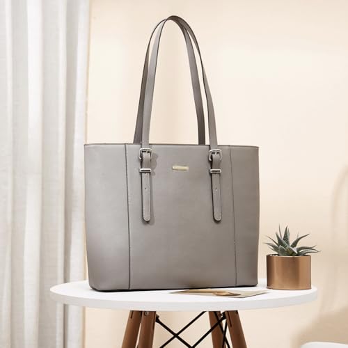 Image of BROMEN Women Briefcase 15.6 inch Laptop Tote Bag Vintage Leather Handbags Shoulder Work Purses