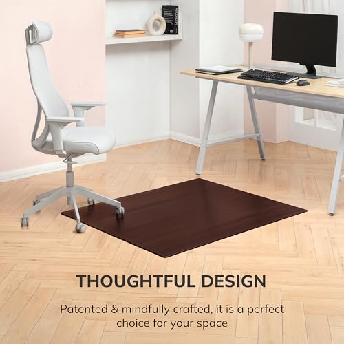 Anji Mountain Office Chairmat Thickest & Sturdy Bamboo Chairmats Highly Premium Quality Anti-Slip Heavy Duty for Multi-Purpose Hardwood Floor Office & Home Floor Protector Office Chair mat-8mm Thick