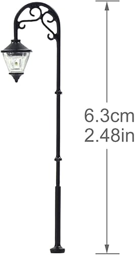 Miniatura 5 de LYM55 10pcs Modelo Ferrocarril Lamppost Lámparas HO Escala 2.480 in o 2.48inch calle Lgihts LED