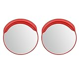 SHINTPNG 24 Inch Safety Convex Mirrors, 2 Pack, Wide-Angle View, Red, Universal Mount, Outdoor & Vehicle Mirror
