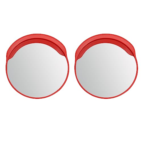 24 inch - 2Pcs Convex Mirror Traffic Mirror, Circular Pole Mounted Security Mirror Driveway Mirror Safety Mirrors for Lanes Garages Parking Lots Roads Streets Warehouses