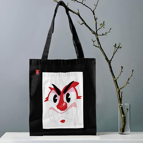 Image of ZORI Black Tote Bag With Pocket Printed Designed Canvas Tote Bags For Women large capacity,Tote bag For Shopping, College, Travel, More Canvas Handbag For Unisex Bag