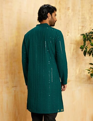 Image of Symbol Premium Men Cotton Embroidered Long Kurta