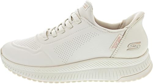Pantoufles beiges Skechers Slip-Ins Bobs Squad 4-Key pour un enfilage quotidien sans les mains