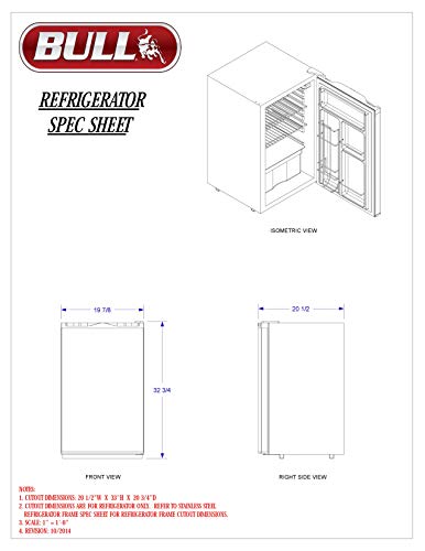 Bull Outdoor Products 11001 Stainless Steel Front Panel Refrigerator #TOP6