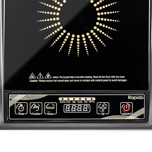 Image of McCoy Rapido Induction Stove, 1400 watt, Auto Cook Function, Smart Controls, 1 year warranty Black