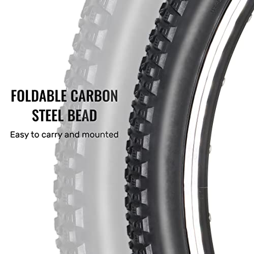 Mohegia 2 Pack Bike Tires-26X1.95 Inch Folding Replacement Tires For Mtb Mountain Bicycle #TOP3