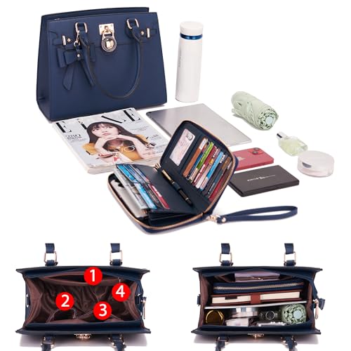 Image of Qiyuer Cute Purses Wallet Set For Women Handbags Satchel Tote Shoulder Bag | Affordable Luxury, Ideal Gift, Large Clutch Wallet, 2PCS, Sturdy Structured, Stylish, PU, Practical & Roomy for Daily & Work