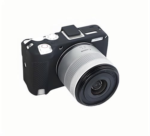 カメラソフトシリコンケース ブラックカラー 滑らかな光沢のある質感 ラバーアーマー スキンボディカバー プロテクター ホットシューカバー付き Canon R50Vカメラ用