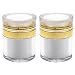 White and Gold Airless Jar - 1 oz / 30 ml (2 pack)