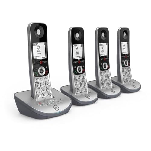 BT Advanced Z Cordless Landline House Phone, 100 Percent Nuisance Call Blocker, Call Block Button, Answering Machine, Quad Handset Pack