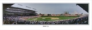 SportPicturesOnline Baseball 1993 Cleveland In Last Night at the Stadium Cleveland Municipal Stadium - 13.5x39 Panoramic Poster. Frame Dimensions 13.5x39 with Black Metal Frame #2003