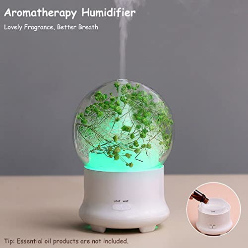 Difusor aromático eléctrico con flores preservadas y luz nocturna miniatura 2