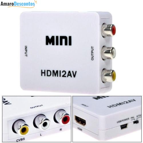 Conversor HDMI para RCA, HDMI AV para 720p ou 1080p,composto de áudio e vídeo analógico para TV mais